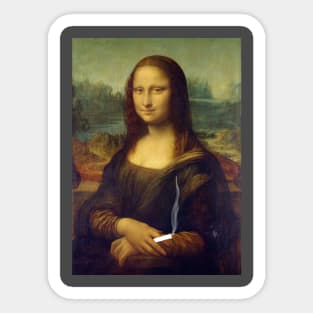 Mona Lisa with a Cigarette Sticker